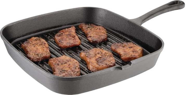  Vogue Po&ecirc;le grill en fonte rainur&eacute;e 