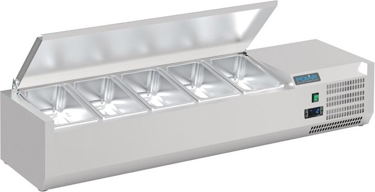 Polar Saladette &agrave; poser avec couvercle S&eacute;rie G 5x GN 1/4 