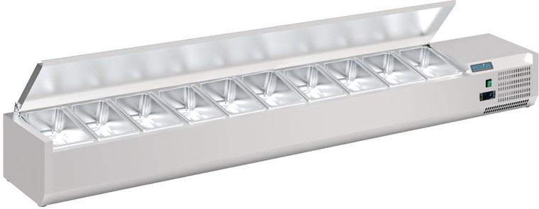  Polar Saladette &agrave; poser avec couvercle S&eacute;rie G 10x GN 1/4 