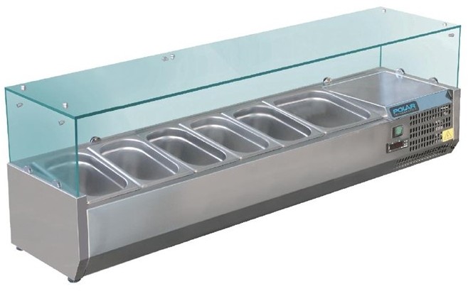  Polar Vitrine r&eacute;frig&eacute;r&eacute;e &agrave; ingr&eacute;dients 5x GN 1/3 et 1x GN 1/2 S&eacute;rie G 