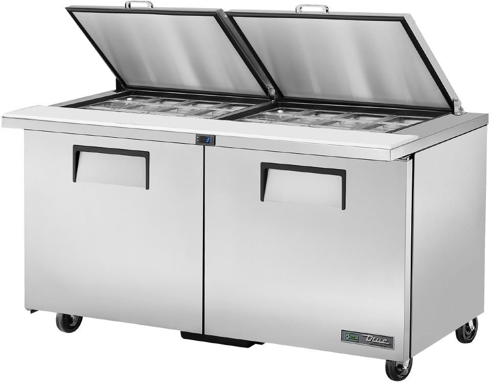  True Comptoir de pr&eacute;paration 2 portes 24 bacs GN 1/6 TSSU-60-24M-B-ST-HC FLID 