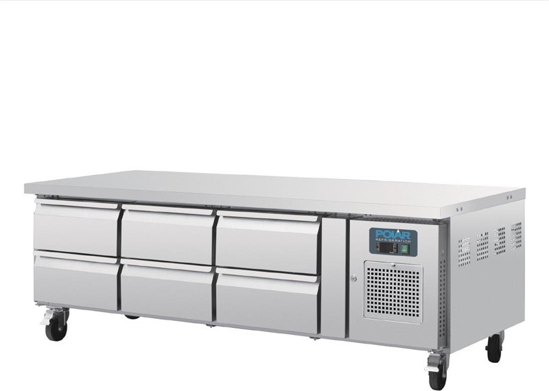  Polar Soubassement r&eacute;frig&eacute;r&eacute; positif GN 1/1 S&eacute;rie U 6 tiroirs 