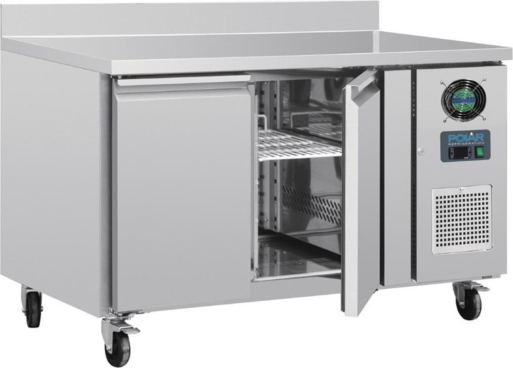  Polar Table r&eacute;frig&eacute;r&eacute;e n&eacute;gative 2 portes avec dosseret 282L S&eacute;rie U 