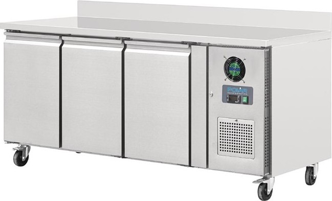 Polar Table r&eacute;frig&eacute;r&eacute;e n&eacute;gative 3 portes avec dosseret 417L S&eacute;rie U 