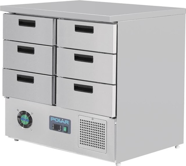  Polar Table r&eacute;frig&eacute;r&eacute;e positive 6 tiroirs s&eacute;rie G 240L 