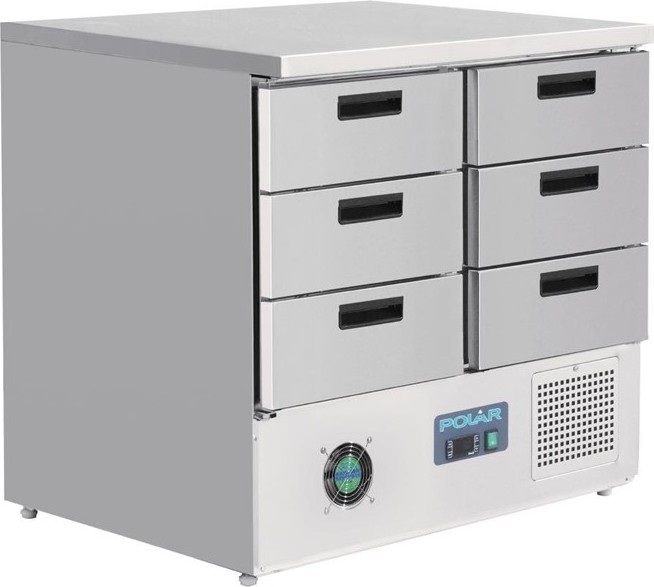  Polar Table r&eacute;frig&eacute;r&eacute;e positive 6 tiroirs s&eacute;rie G 240L 