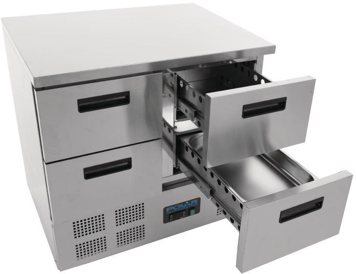  Polar Table r&eacute;frig&eacute;r&eacute;e compacte 4 tiroirs 240L S&eacute;rie G 