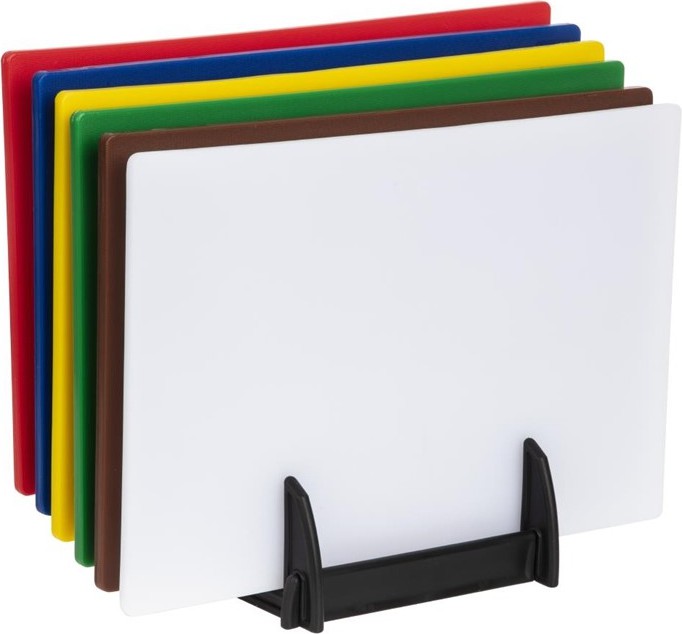  Hygiplas Lot de 6 planches &agrave; d&eacute;couper standard basse densit&eacute; avec support et poster Hygiplas 
