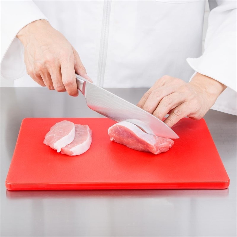  Hygiplas Petite planche &agrave; d&eacute;couper basse densit&eacute; rouge 