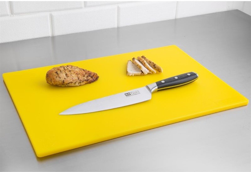  Hygiplas Planche &agrave; d&eacute;couper antibact&eacute;rienne basse densit&eacute; jaune 