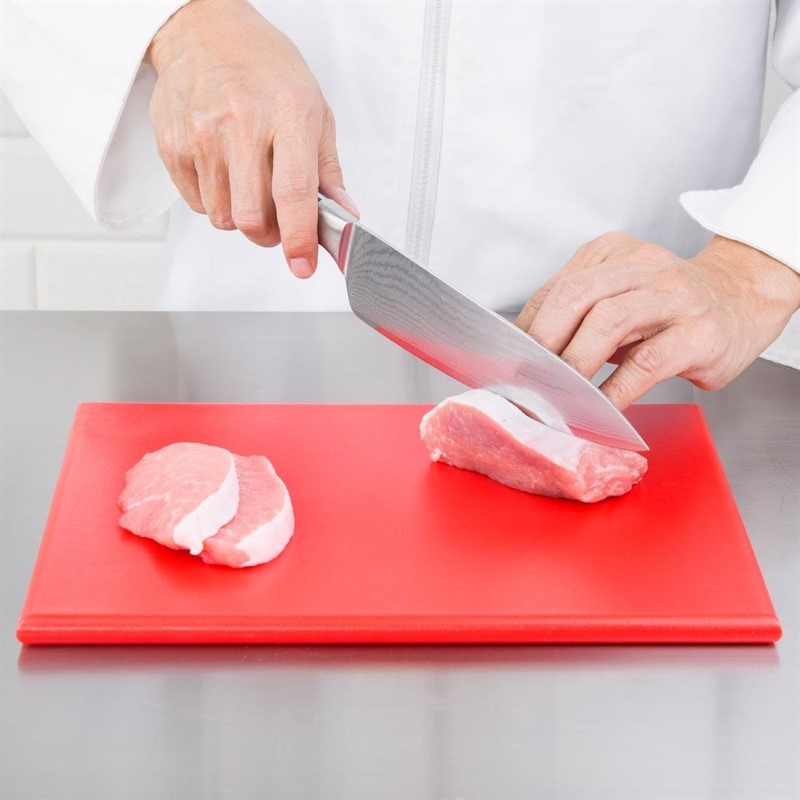  Hygiplas Petite planche &agrave; d&eacute;couper haute densit&eacute; rouge 