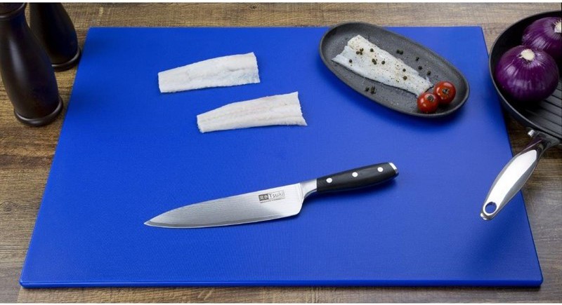  Hygiplas Grande planche &agrave; d&eacute;couper basse densit&eacute; bleue 