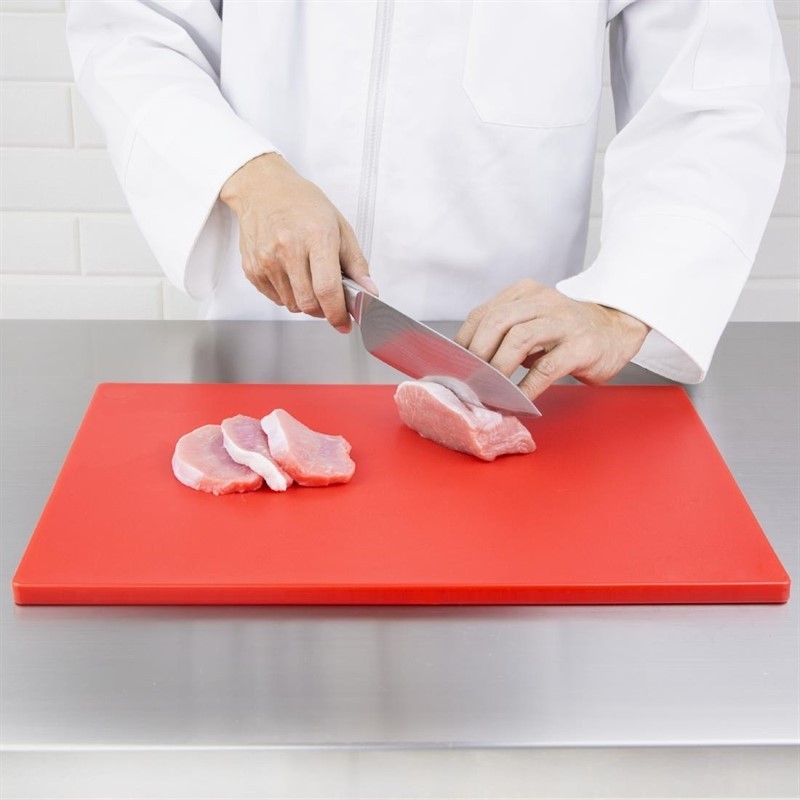  Hygiplas Grande planche &agrave; d&eacute;couper &eacute;paisse basse densit&eacute; rouge 