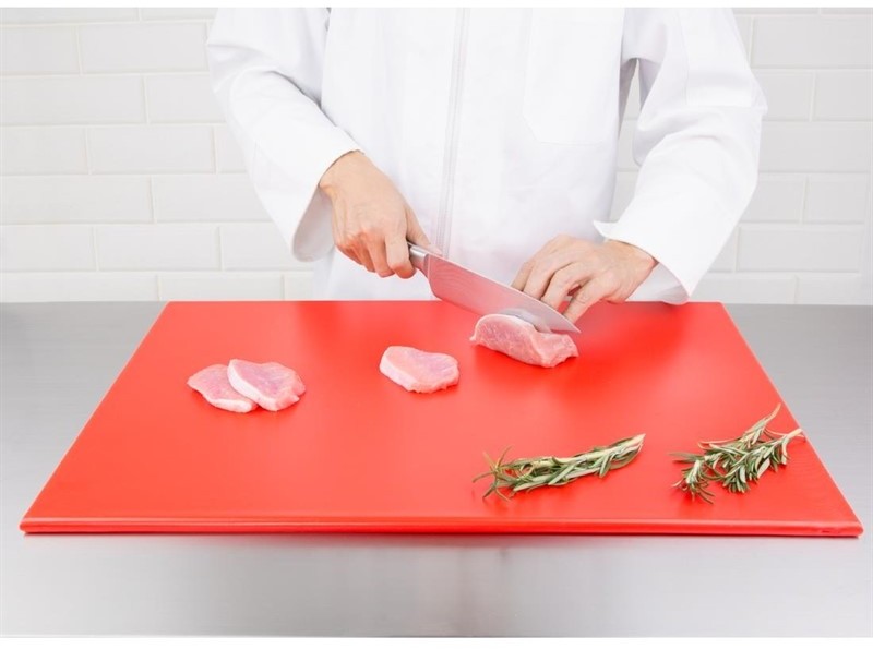  Hygiplas Grande planche &agrave; d&eacute;couper haute densit&eacute; rouge 