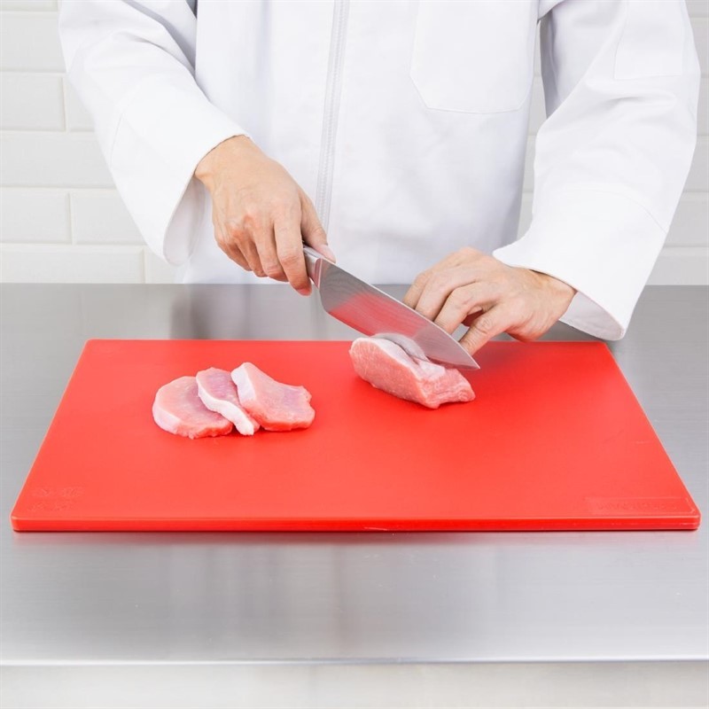  Hygiplas Planche &agrave; d&eacute;couper standard basse densit&eacute; rouge 