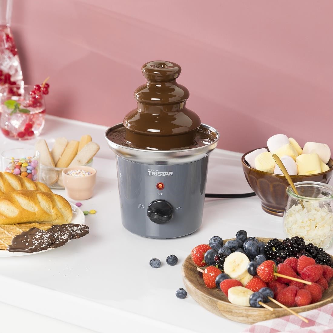  Tristar Fontaine &agrave; chocolat CF-1603 niveaux en acier inoxydable 