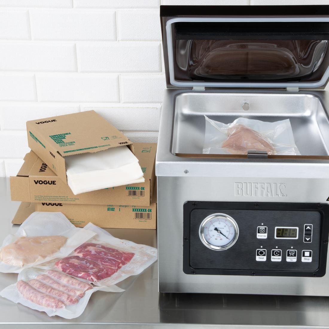  Vogue Sacs sous vide compostables 250x350mm (lot de 100) 