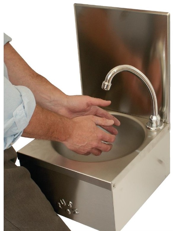  Basix Lave-mains commande au genou inox Basix 