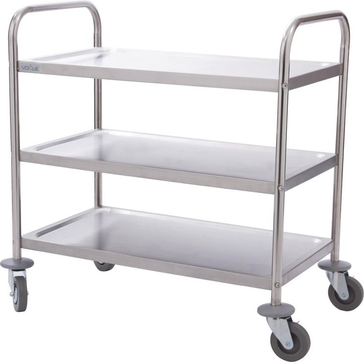  Vogue Chariot de d&eacute;barrassage inox 3 niveaux petite taille Vogue 