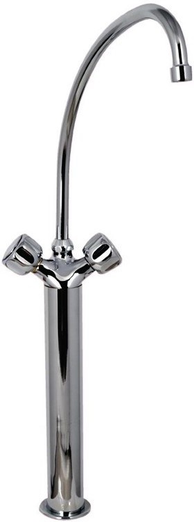  Gastronoble Robinet m&eacute;langeur monotrou mod&egrave;le lourd 3/4" avec 2 robinets, bec mobile &oslash; 25 x 200mm sur colonne 300mm 