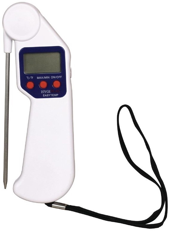  Hygiplas Thermom&egrave;tre &agrave; sonde pliable Easytemp blanc 