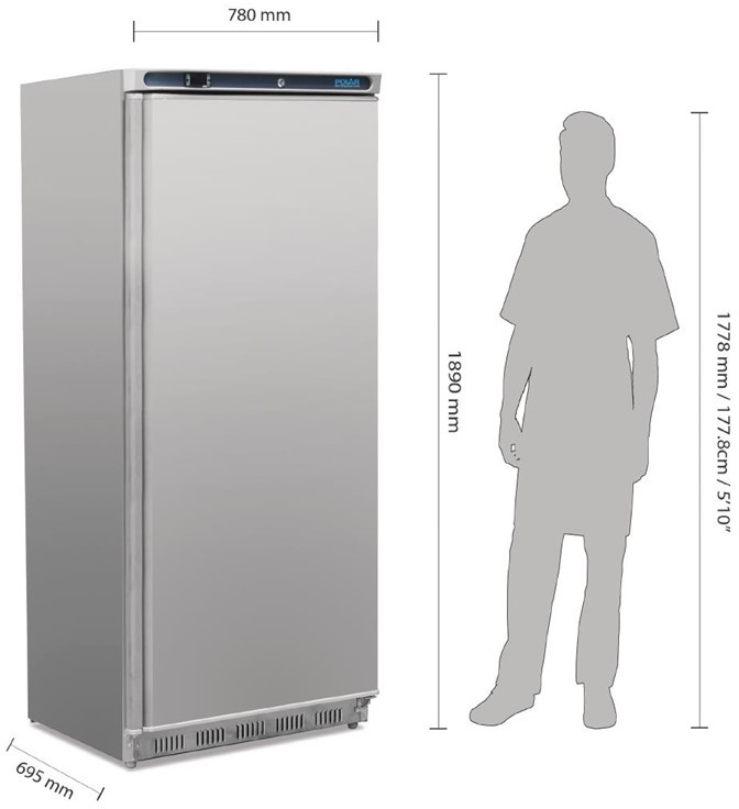  Polar Armoire r&eacute;frig&eacute;r&eacute;e n&eacute;gative inox S&eacute;rie C 600L 