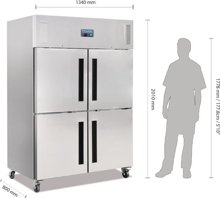  Polar Armoire r&eacute;frig&eacute;r&eacute;e n&eacute;gative double 2 portillons GN 2/1 S&eacute;rie G 