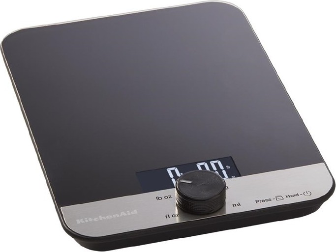  KitchenAid Balance de cuisine digitale en verre noire 5kg 
