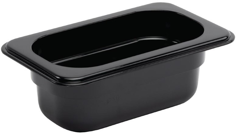  Vogue Bac Gastronorme en polycarbonate noir un neuvi&egrave;me 65mm Vogue 