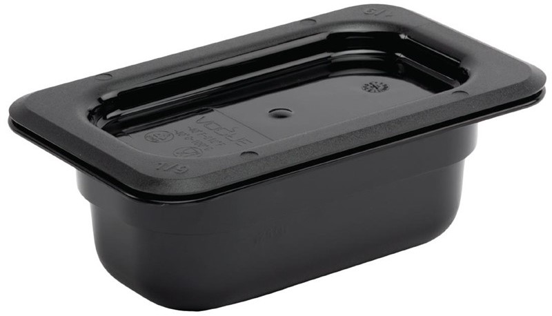  Vogue Bac Gastronorme en polycarbonate noir un neuvi&egrave;me 65mm Vogue 