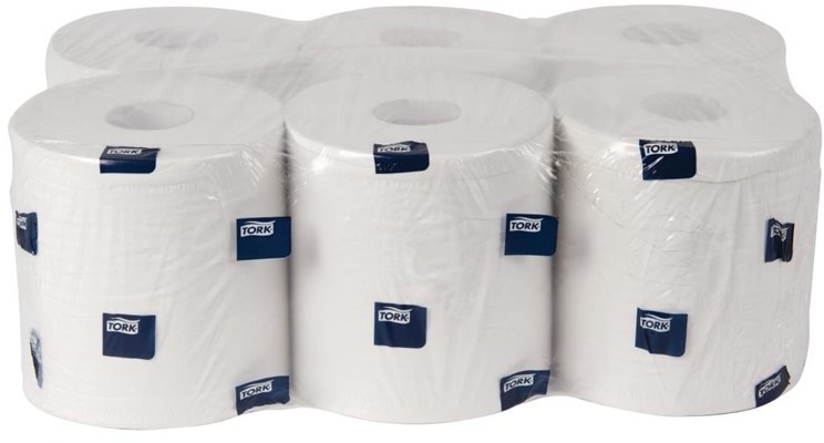  Tork Bobines de papier d'essuyage pour distributeur &agrave; d&eacute;vidage central x6 blanches 