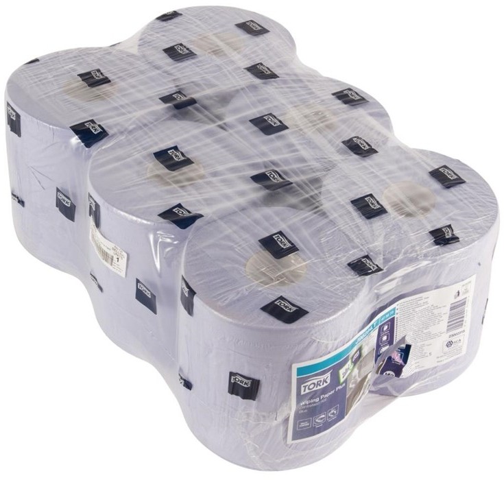  Tork Bobines de papier d'essuyage pour distributeur &agrave; d&eacute;vidage central x6 bleues 