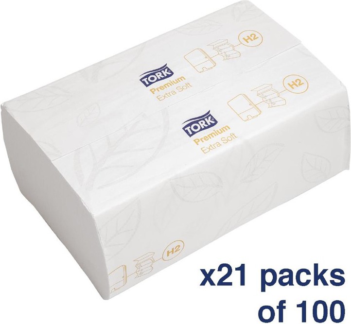  Tork Essuie-mains ultra doux 2 plis Multifold (Pack 2100) 