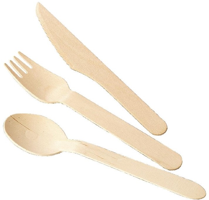  Fiesta Cuill&egrave;res &agrave; dessert en bois biod&eacute;gradables lot de 100 