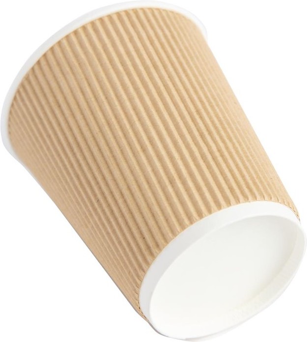  Fiesta Gobelets boissons chaudes paroi isolante ondul&eacute;e marron clair 225ml x500 