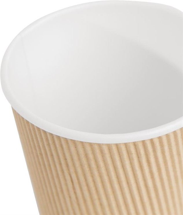  Fiesta Gobelets boissons chaudes paroi isolante ondul&eacute;e marron clair 340ml x25 