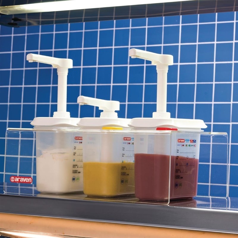 Araven Lot de 3 distributeurs de sauce GN 1/9 transparents 1,5L 