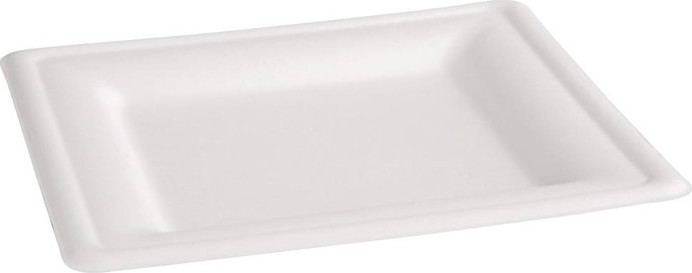  Fiesta Assiettes carr&eacute;es compostables en bagasse Green 261mm (lot de 50) 