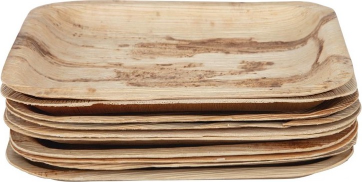  Fiesta Assiettes creuses carr&eacute;es en feuilles de palmier Compostable 200mm (lot de 100) 