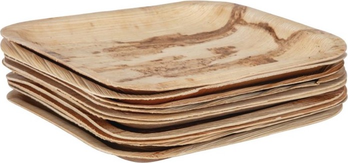  Fiesta Assiettes creuses carr&eacute;es en feuilles de palmier Compostable 200mm (lot de 100) 