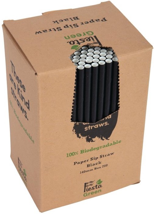  Fiesta Pailles agitateurs en papier compostables Green noires 