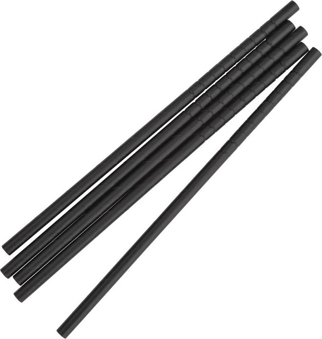  Fiesta Pailles en papier flexibles compostables Compostable noires (lot de 250) 