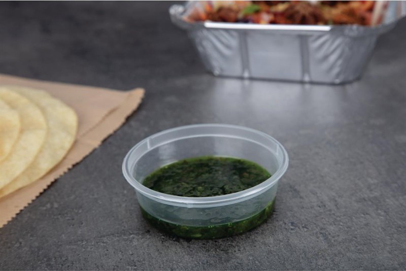  Fiesta Pots &agrave; sauce micro-ondables en plastique Recyclable 50ml (lot de 100) 