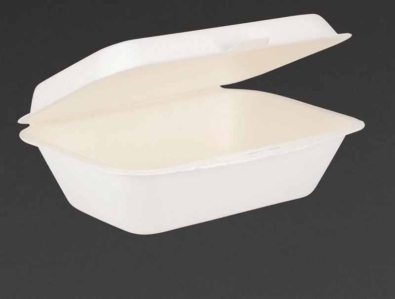  Fiesta Barquettes &agrave; charni&egrave;re en bagasse compostables Green 18,2 cm (x250) 