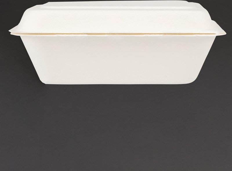 Fiesta Barquettes &agrave; charni&egrave;re en bagasse compostables Green 18,2 cm (x250) 