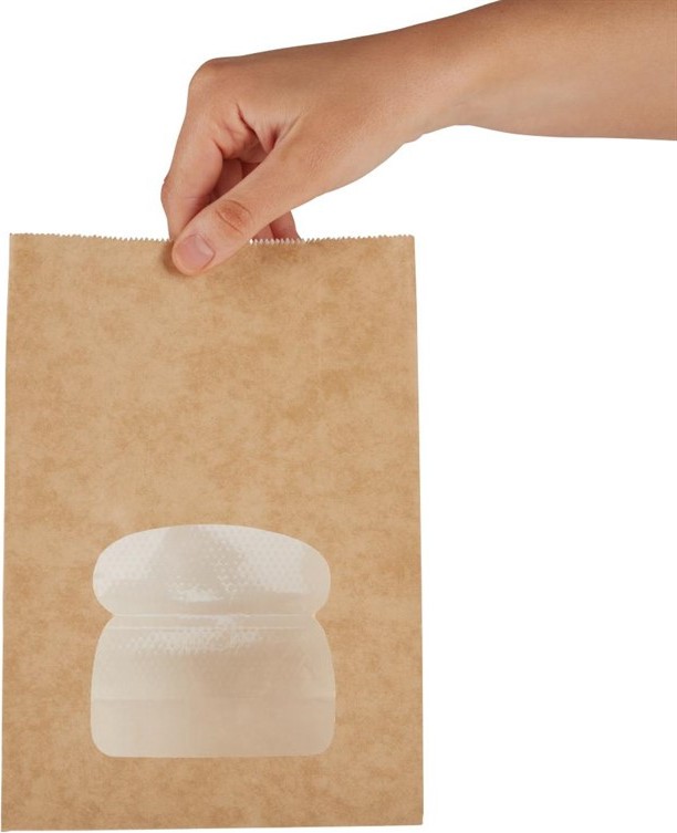  Colpac Sacs sandwich kraft recyclables noirs avec fen&ecirc;tre (lot de 250) 