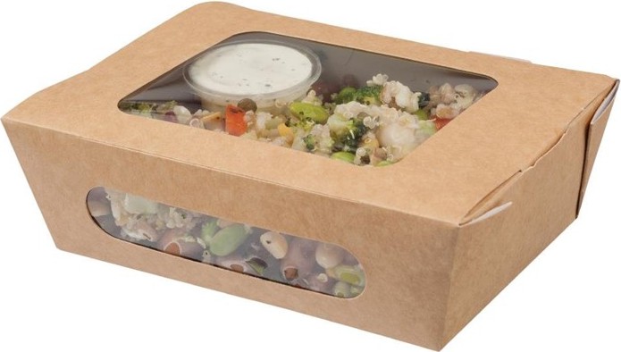  Colpac Barquettes &agrave; salade kraft recyclables avec fen&ecirc;tre ac&eacute;tate 825ml (lot de 200) 