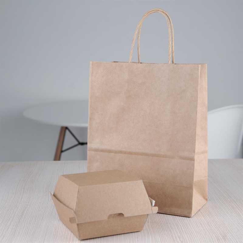  Fiesta Petites bo&icirc;tes hamburger compostables kraft Green 105mm (lot de 200) 