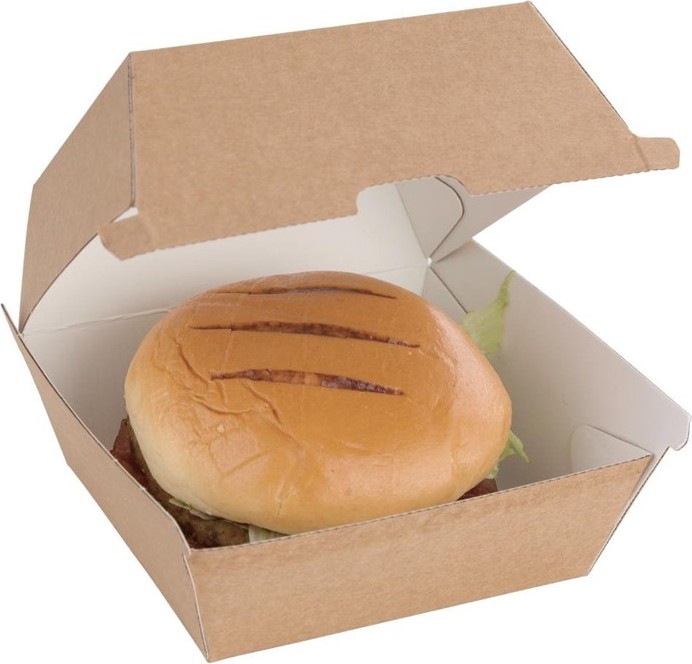  Fiesta Petites boîtes hamburger compostables kraft Green 105mm (lot de 200) 