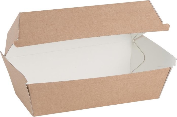  Fiesta Petites bo&icirc;tes kraft avec couvercle &agrave; charni&egrave;re compostables Green 172mm (lot de 200) 